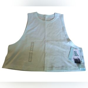 Womens cropped muscle tank mint froth color DSG size small